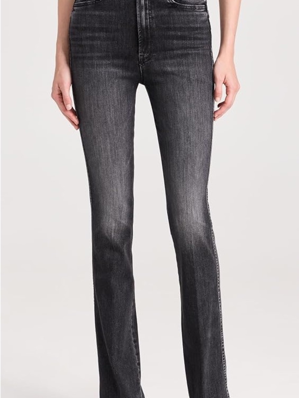 MOTHER smokin double heel Black Washed Flare Jeans 30